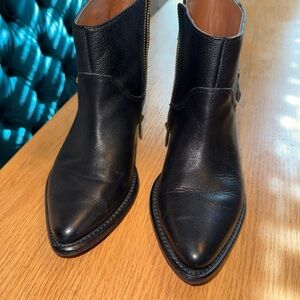 Black Leather Ankle Boots